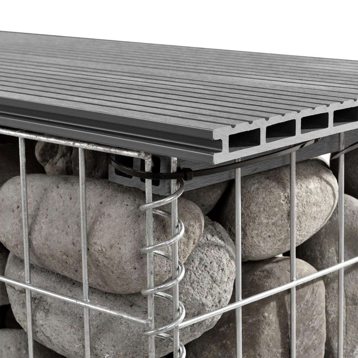 GABIONENBANK - Grau, Kunststoff (100/45/30cm) - pro.tec
