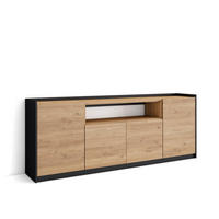 SIDEBOARD, Highboard, Eiche Schwarz, 207/37/80cm - Eichefarben, Holzwerkstoff (207/80/37cm) - Skraut Home