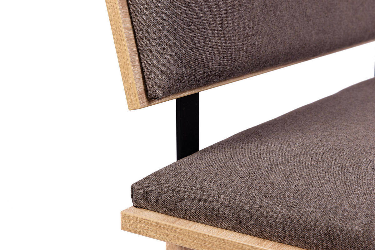 SITZBANK Die Stilvolle - Eichefarben/Grau, Holzwerkstoff/Textil (48/85/125cm) - Kundler Home