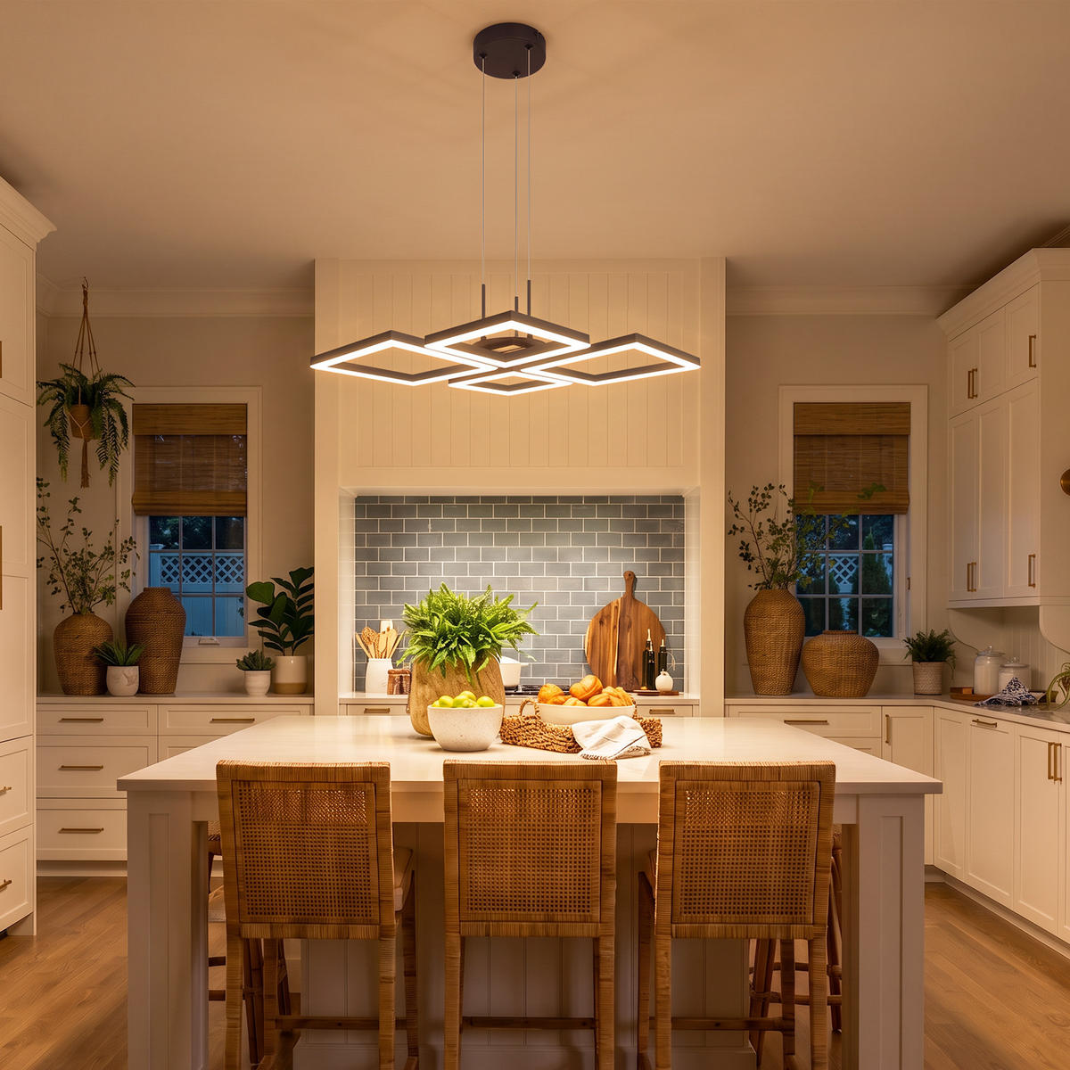 LED PENDELLEUCHTE Orvlon 48/45.5/139 cm - Schwarz, Kunststoff/Metall (48/45.5/139cm) - ZMH
