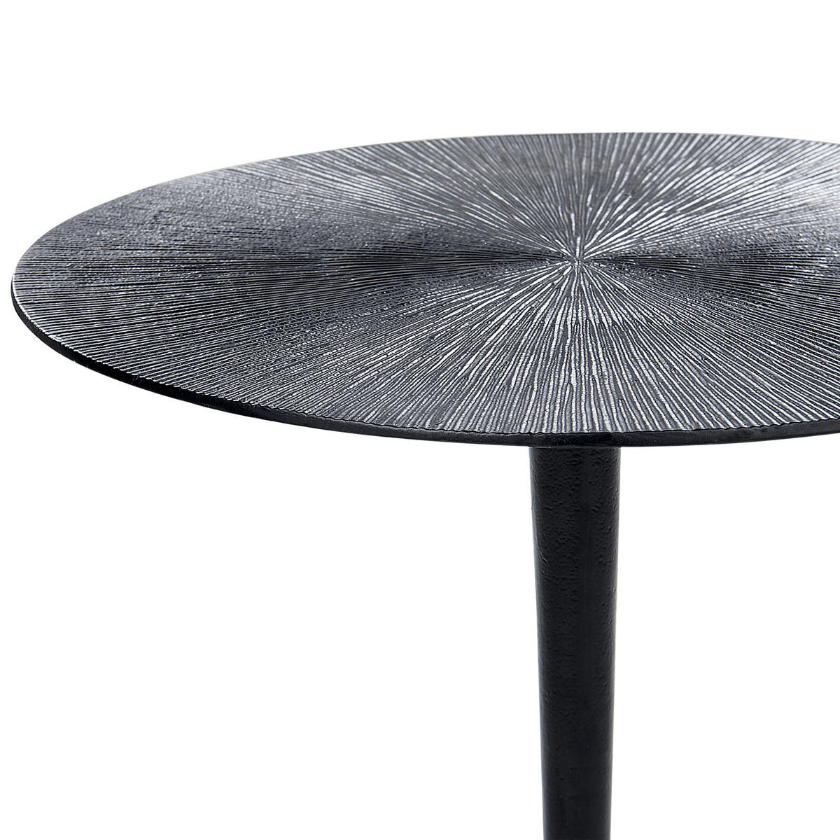 BEISTELLTISCH Aluminium schwarz rund 40 cm Eucla - Schwarz, Metall (40/40/49cm) - Beliani