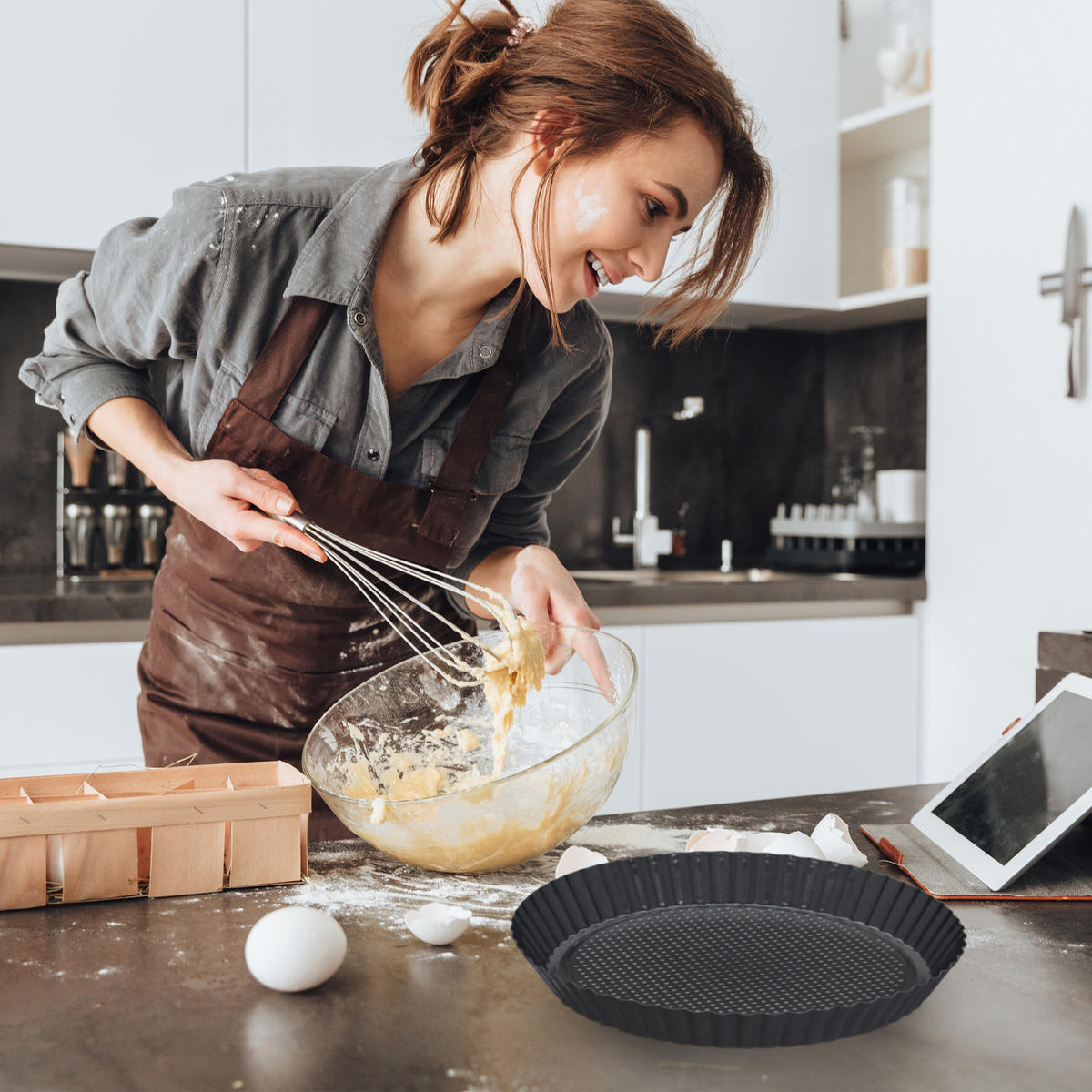 SADA form na pečenie 5 ks. - antracitová, kov/plast - Relaxdays