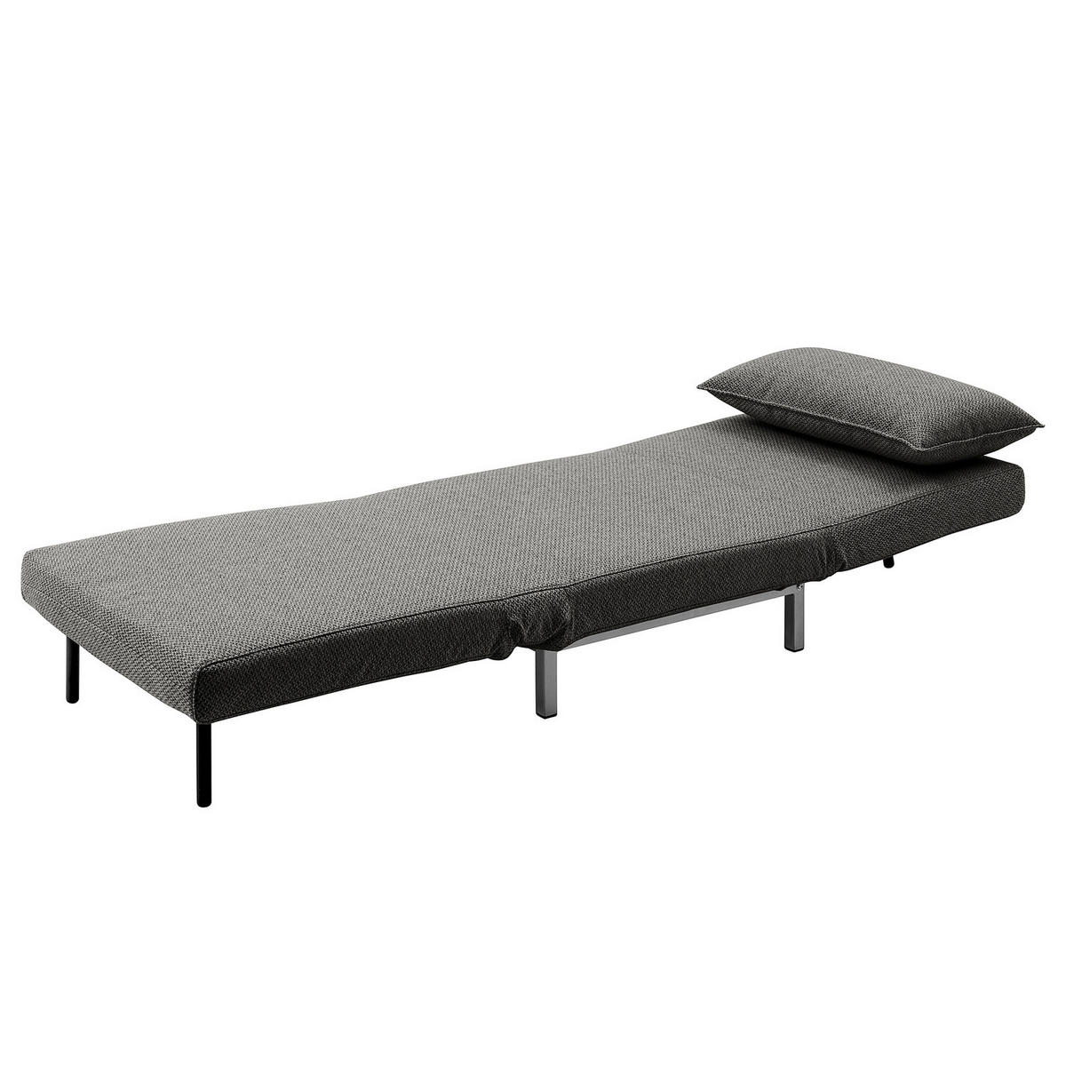 SCHLAFSESSEL - Anthrazit/Silberfarben, Textil/Metall (77/78/85cm) - home24