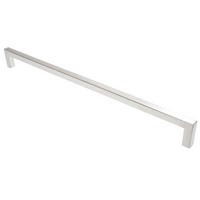 MÖBELGRIFF BA 480mm Edelstahl gebürstet eckig 10x10mm schmal mit 2 Schrauben - Edelstahlfarben, Metall (1/3.2/49cm) - Livingpoint24
