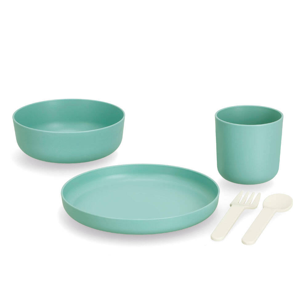 KINDGESCHIRR 5-teilig - Grün, Kunststoff (18/9.5/18cm)