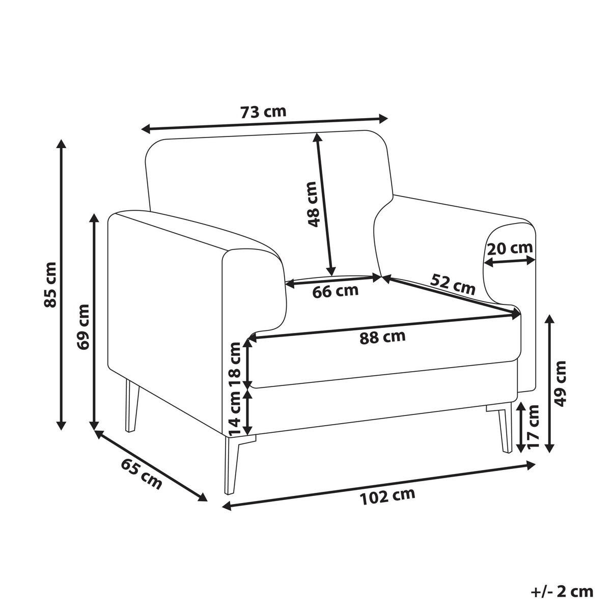 SESSEL Stoff Grün Lousto - Grün, Textil (102/85/65cm) - Beliani