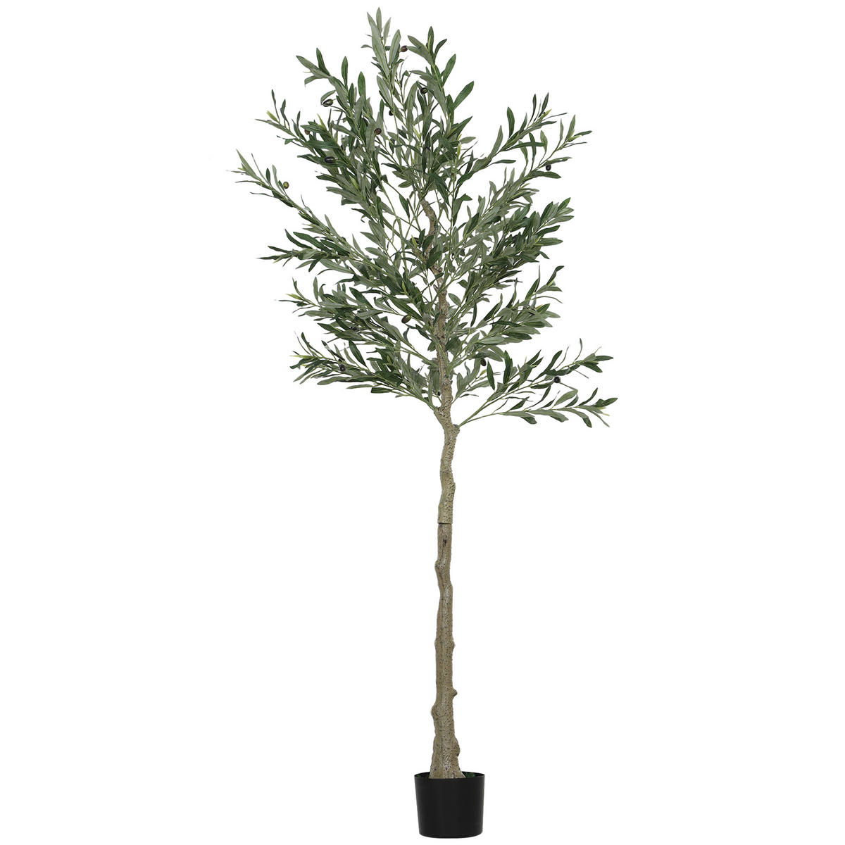 KUNSTPFLANZE, Künstlicher Olivenbaum 180 cm, für Zuhause, Büro, Wohnzimmer, Schlafzimmer, Grün - Multicolor, Kunststoff (180cm) - FORIOUS