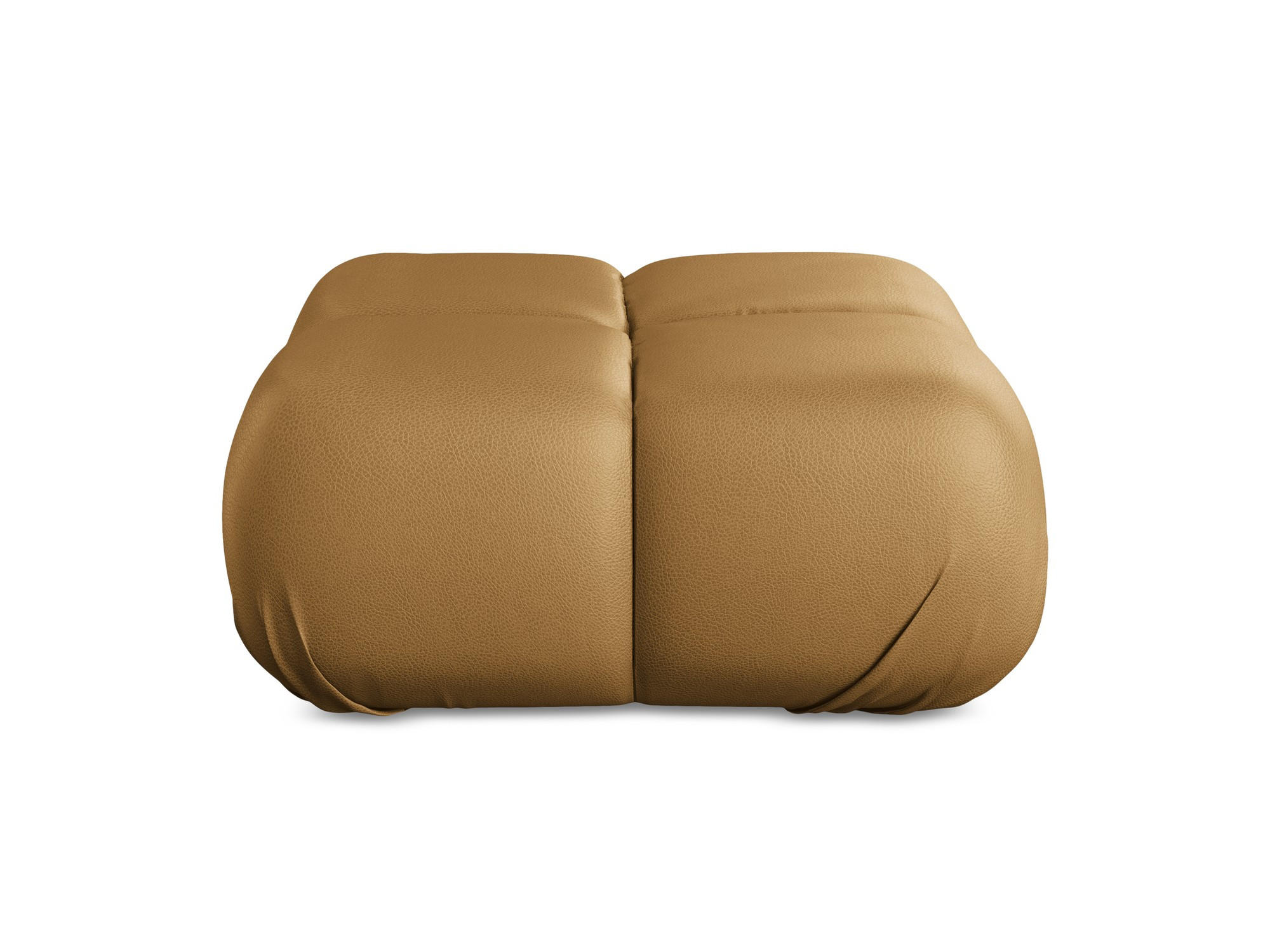 POUF Kunstleder Braun - Cognac/Schwarz, Leder/Kunststoff (95/41/95cm) - Makamii