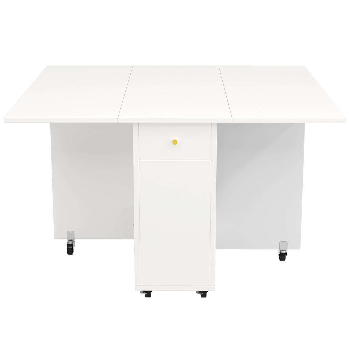 BUFFET 120/45/180 cm Weiß aus MDF mit klappbarem Esstisch 2er Set - Weiß, Holzwerkstoff (45/180/120cm) - OKMYHOME