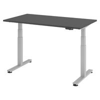 SCHREIBTISCH elektrisch XDSM 80/140/74 cm in Graphitfarben/Silberfarben - Silberfarben/Graphitfarben, Holzwerkstoff (80/140/74cm) - bümö