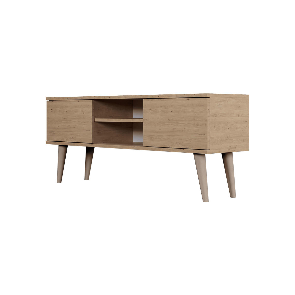 TV STOLEK Dřevo - hnědá, kompozitní dřevo (120/35/55cm) - Petits-meubles