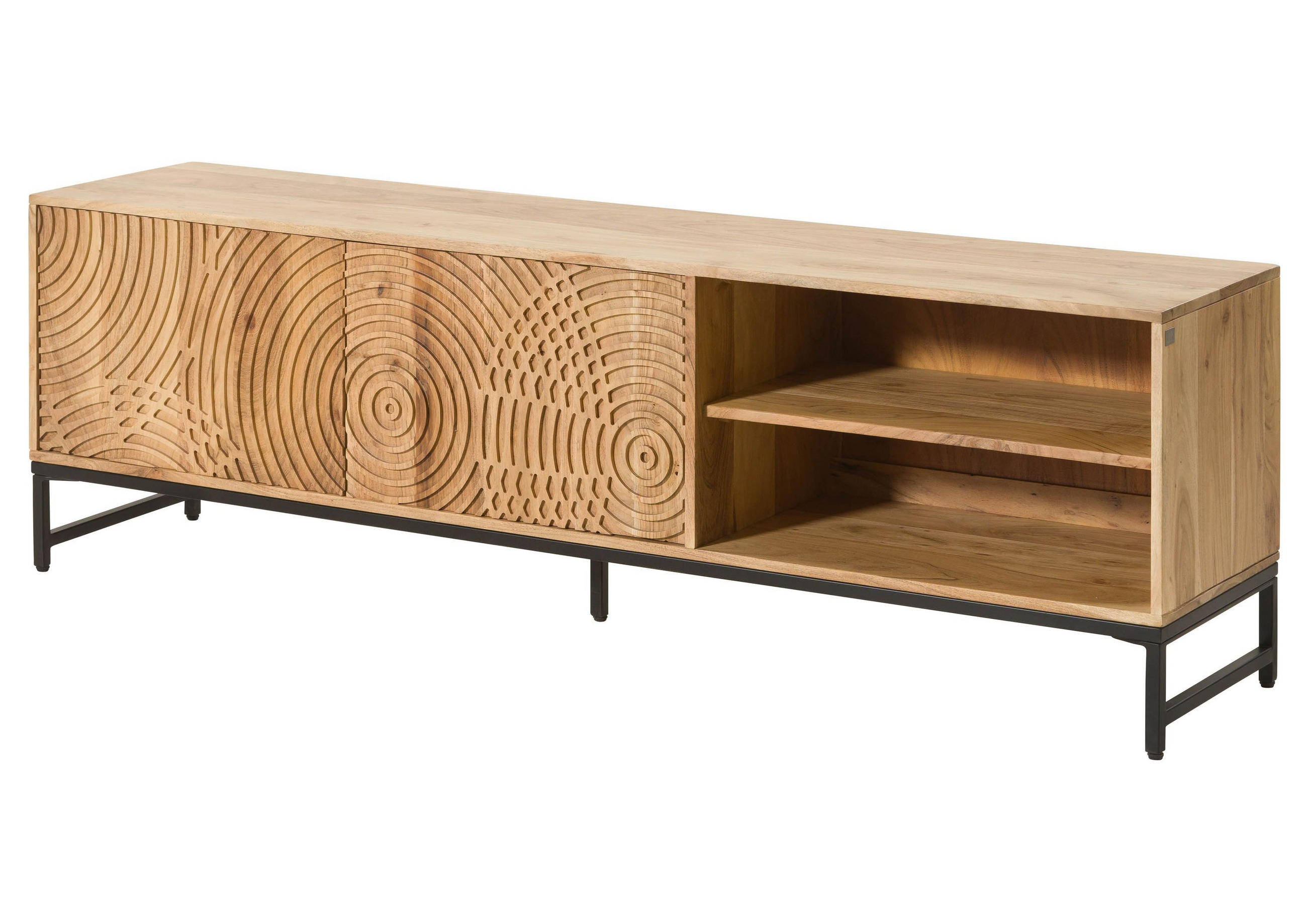 TV-BOARD Akazie 180x40x55 natur lackiert MARRAKESCH #105 - Naturfarben, Holz (180/55/40cm) - Massivmoebel24