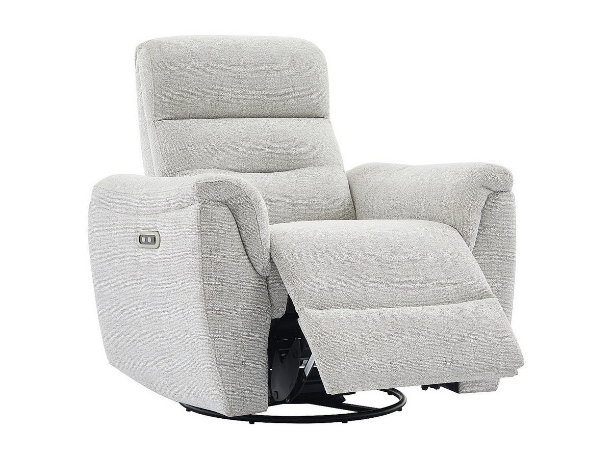 ELEKTRISCHER Relax-Sessel aus hellgrauem Strukturstoff BREVIO - Hellgrau, Textil (91/101/90cm) - Vente-Unique