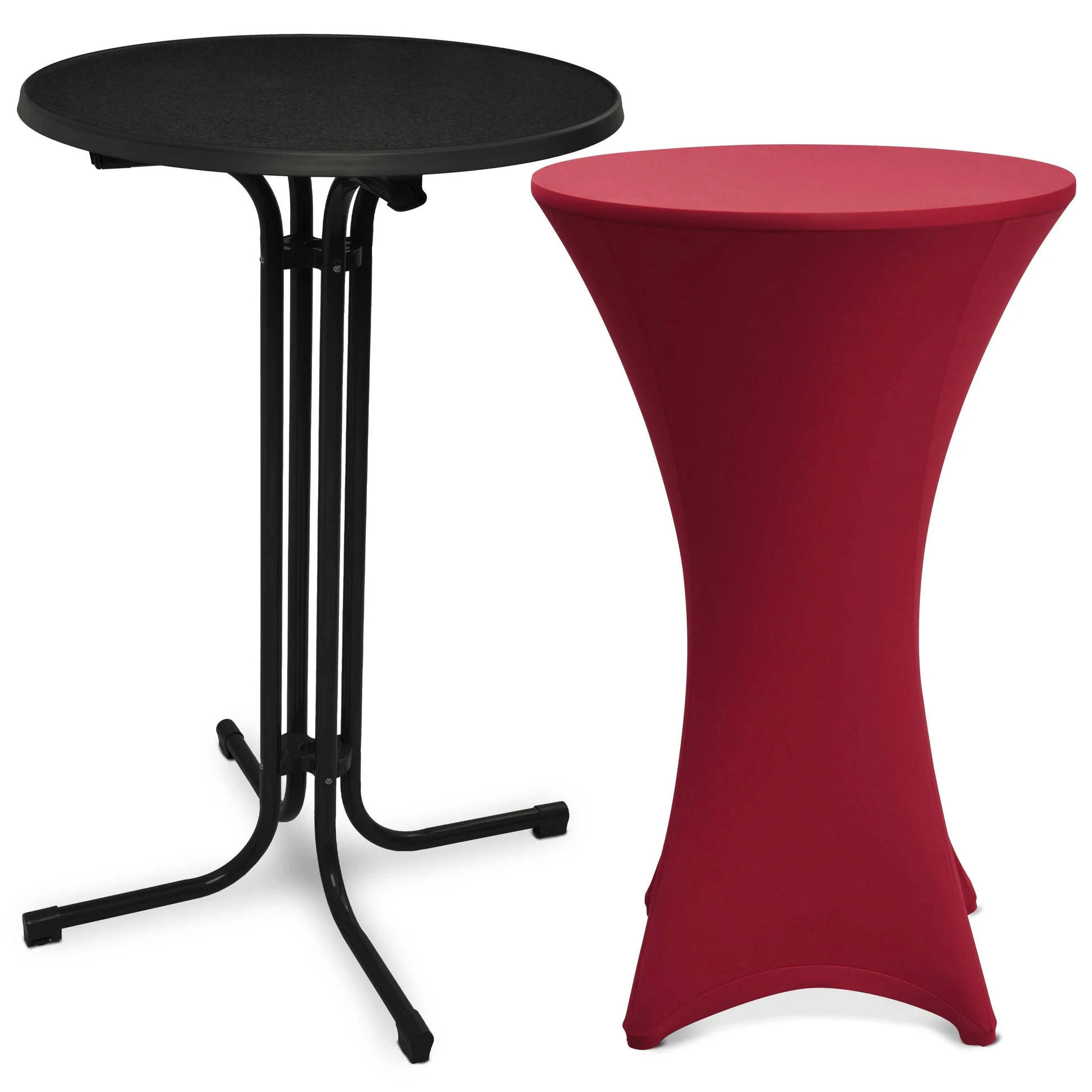 Beautissu Stehtisch Bordeaux 80x110x80 cm