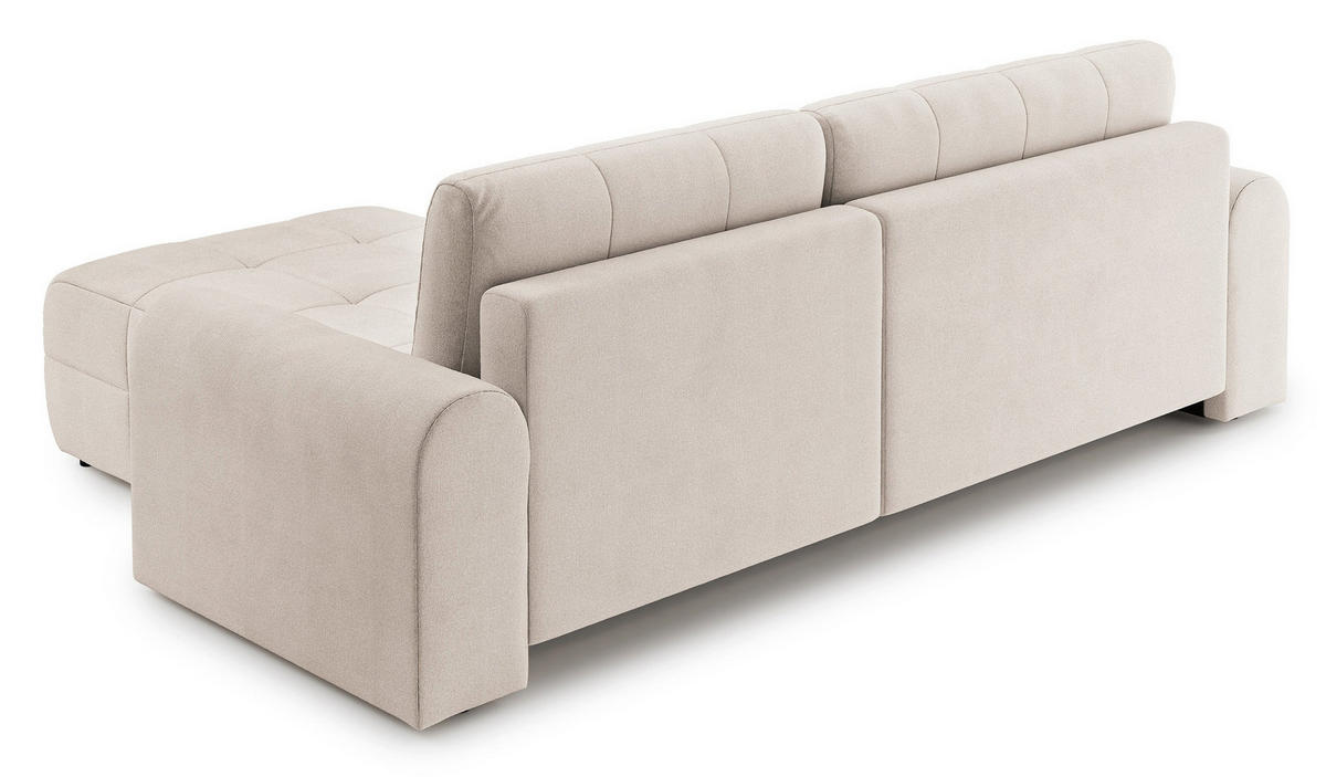 ECKSOFA Simolla Creme rechts - Creme/Schwarz, Kunststoff/Textil (180/268cm) - Selsey