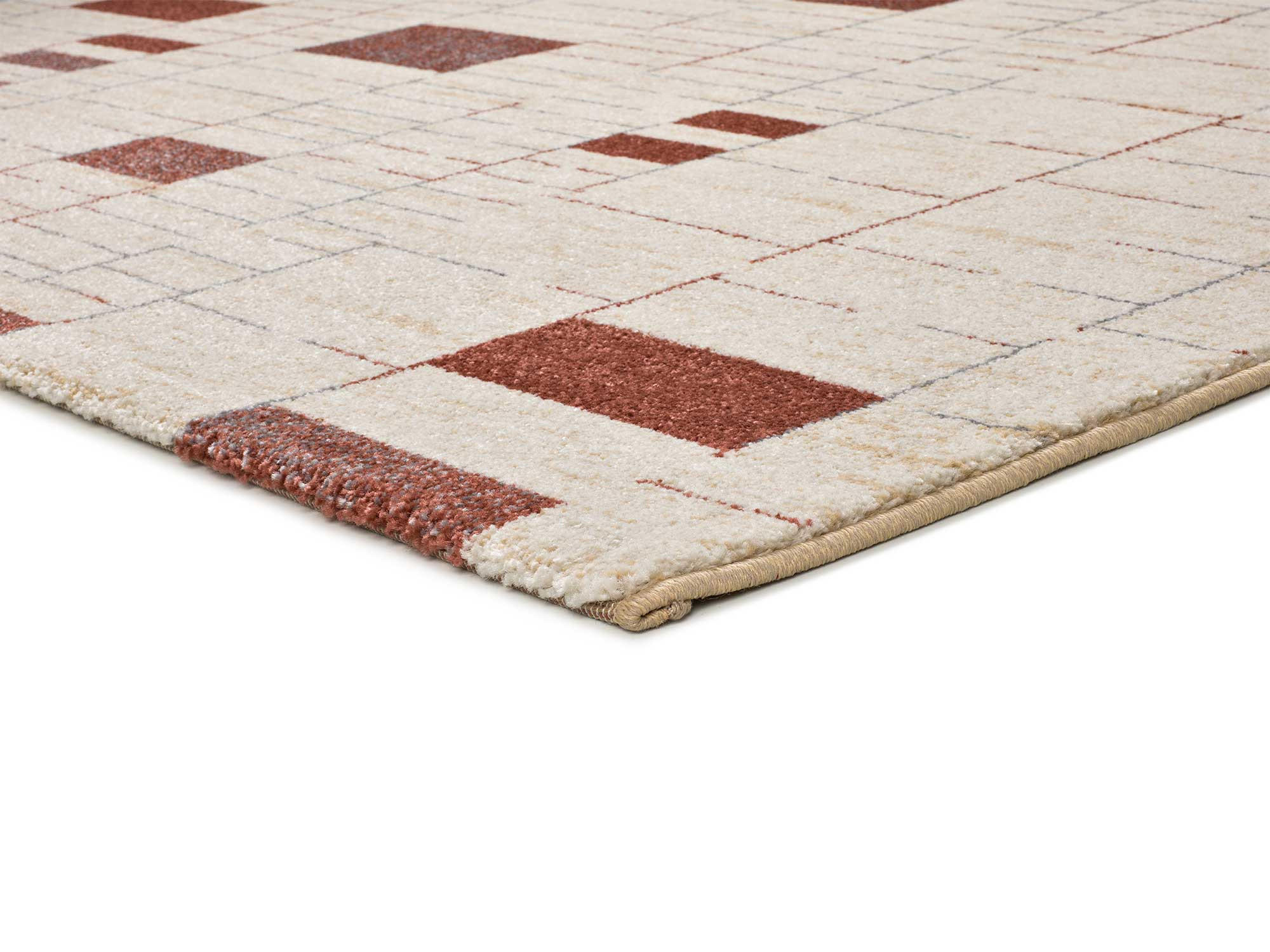 WEBTEPPICH beige und rostfarbe Beruti 133/190 cm - Beige/Kupferfarben, Naturmaterialien/Textil (133/190cm) - Atticgo