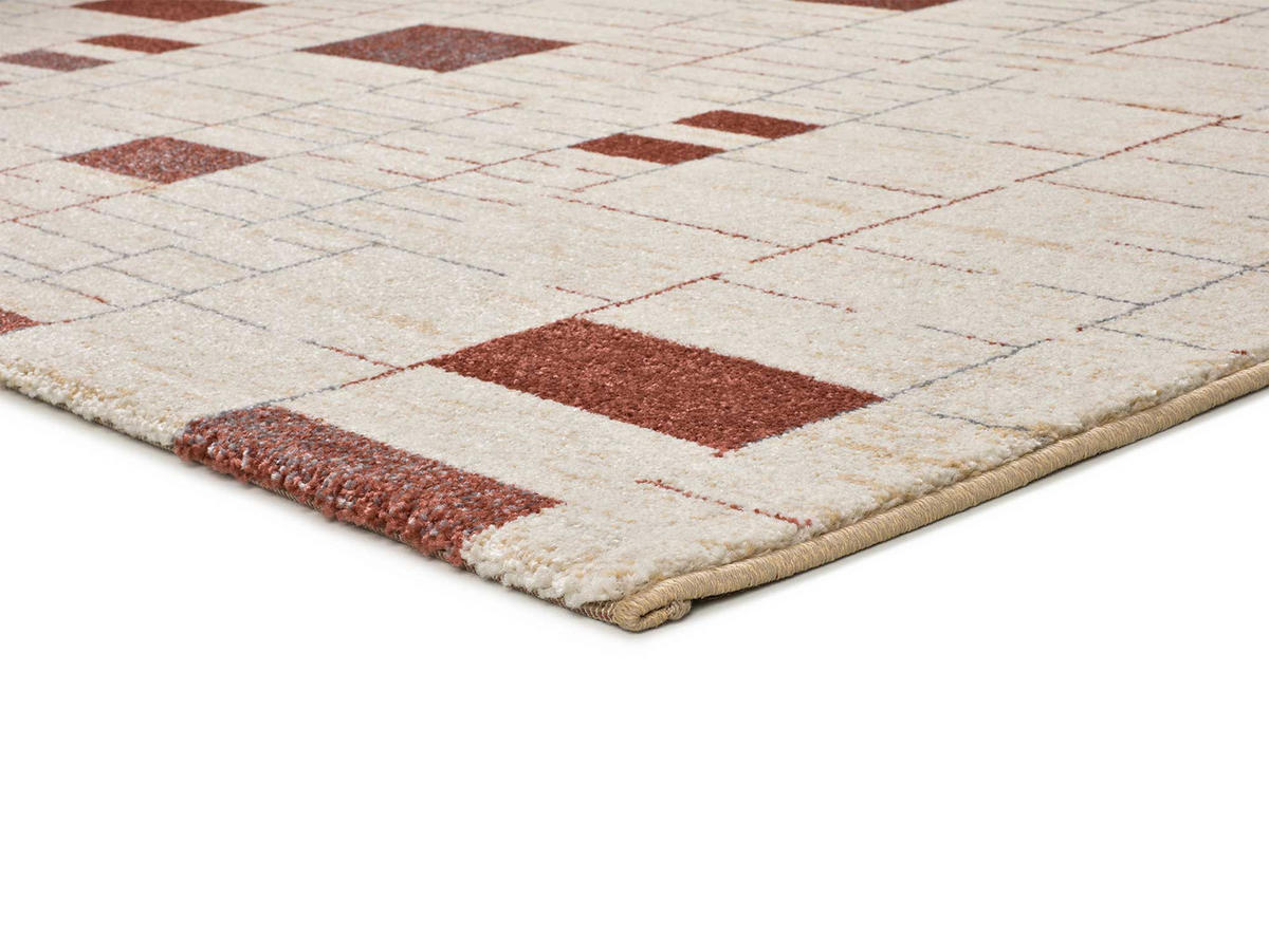 WEBTEPPICH beige und rostfarbe Beruti 133/190 cm - Beige/Kupferfarben, Naturmaterialien/Textil (133/190cm) - Atticgo