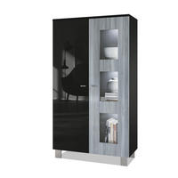 VITRINE Denjo Tür in Avola-Anthrazit - Anthrazit, Holzwerkstoff (71/129/35cm) - Vladon