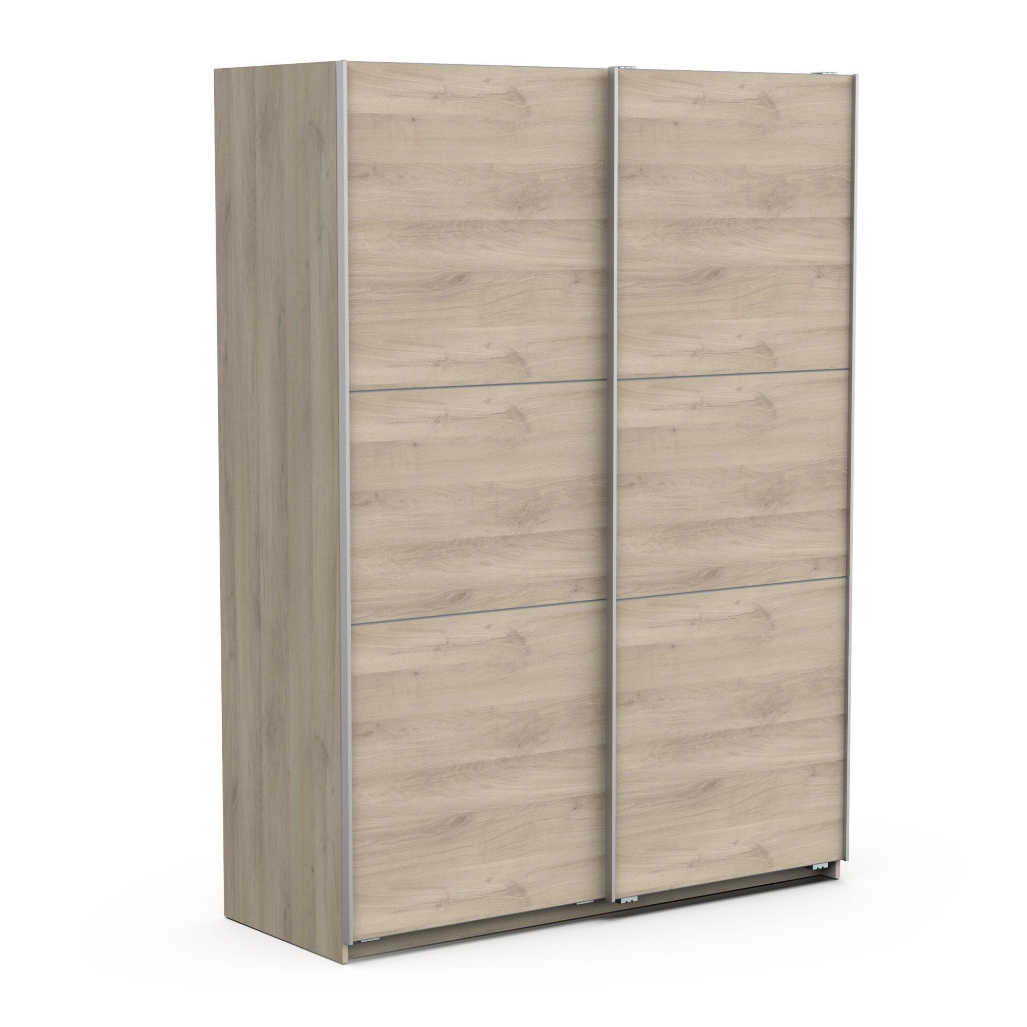 SCHRANK, 2 Schiebetüren - GHOST - Eiche - 148 x 59,9 x 203 cm - Beige, Holz (59.9/203/148cm) - Demeyere