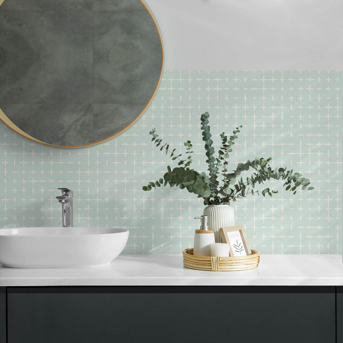 WANDPANEEL 120x60 cm selbstklebend Trevanis - Mintgrün, Kunststoff (60/1.6/120cm) - Wallfluent