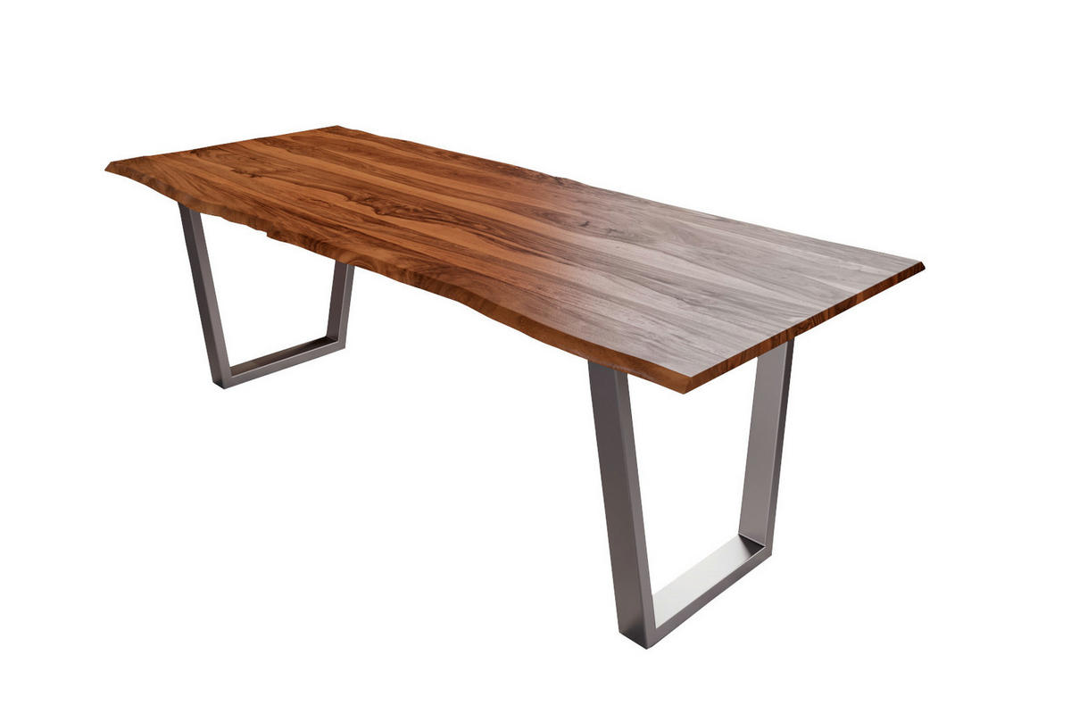 ESSTISCH HERO - Beige/Silberfarben, Holz/Metall (100/200/77cm) - SAM