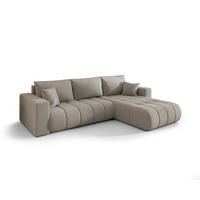 ECKSOFA mit schlaffunktion und bettkasten MILO PREMIUM, stoff WIND, Sandgrau, Rechts - Sandfarben, Holz (280/190cm) - Kaiser Möbel