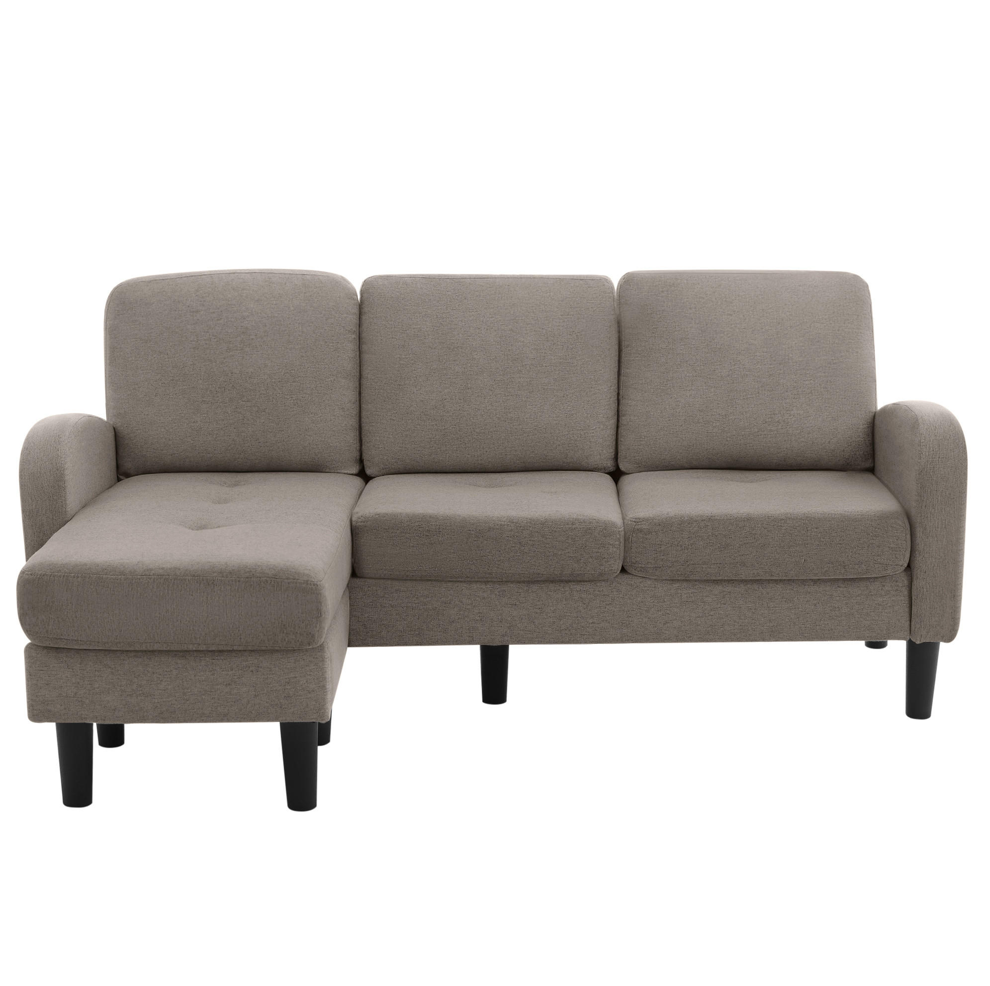 Okmyhome Ecksofa Dunkelgrau 166x118 cm