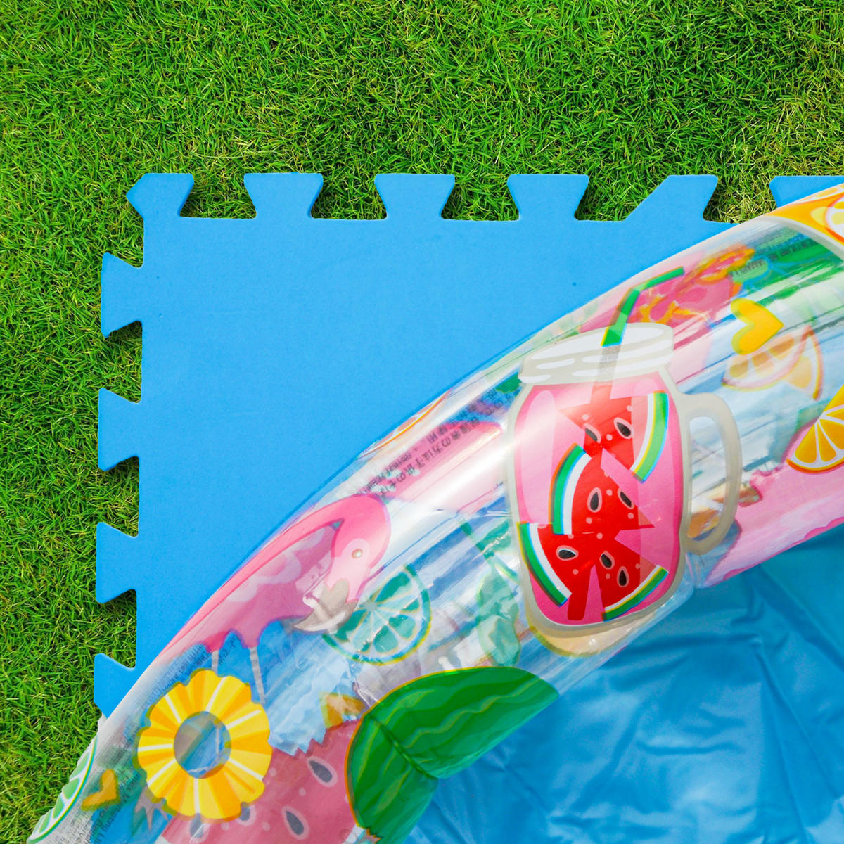 POOLMATTEN 1,9m² 8 EVA Matten 50 cm Blau - Blau, Kunststoff (50/50cm) - eyepower