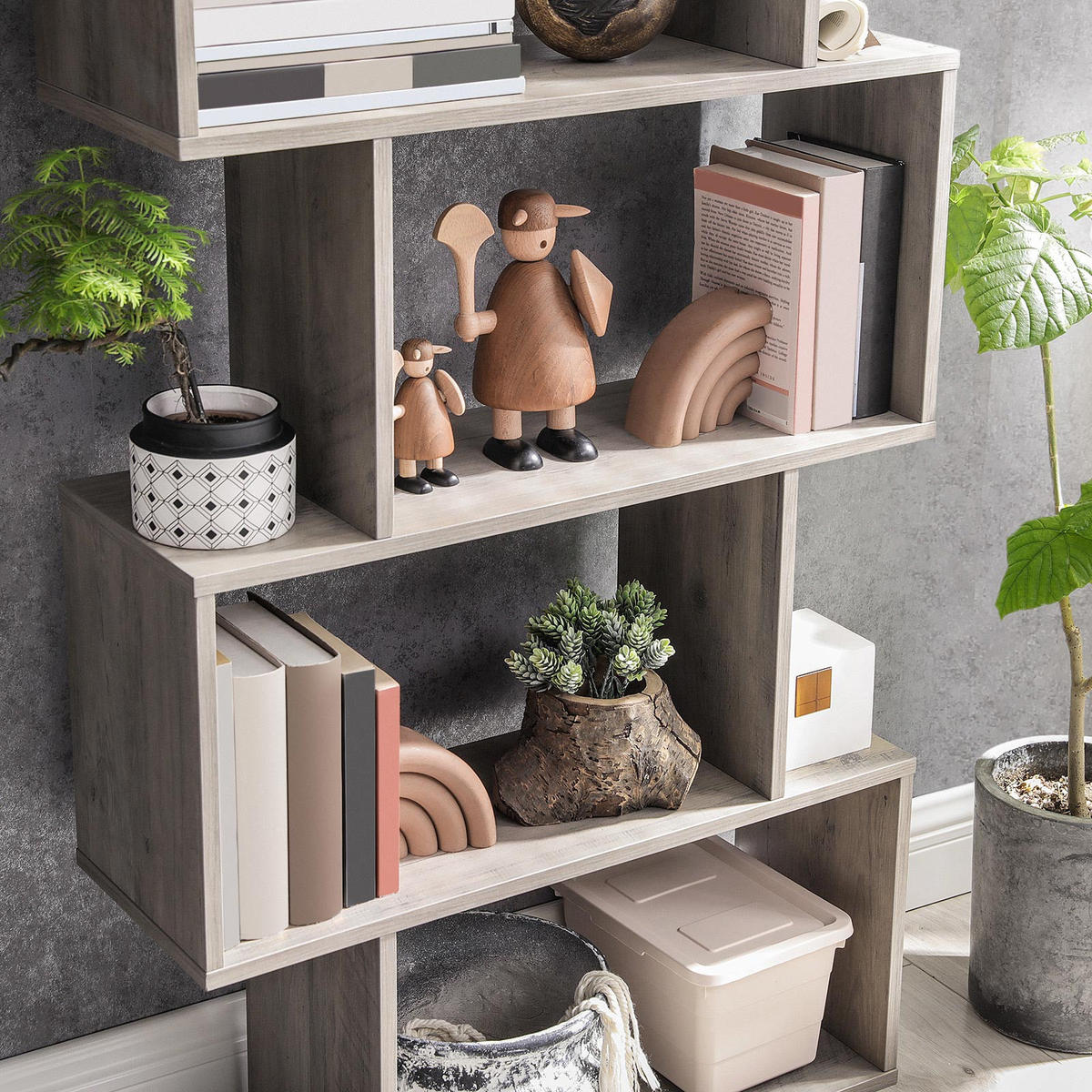 BÜCHERREGAL STANDREGAL - Beige, Holzwerkstoff (24/191/70cm) - Hansiro