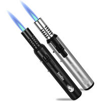 STABFEUERZEUG 2-teiliges Set nachfüllbar mit Sicherheitsschloss und einstellbarer Flamme - Multicolor, Metall (3.3/20.3/3.3cm)