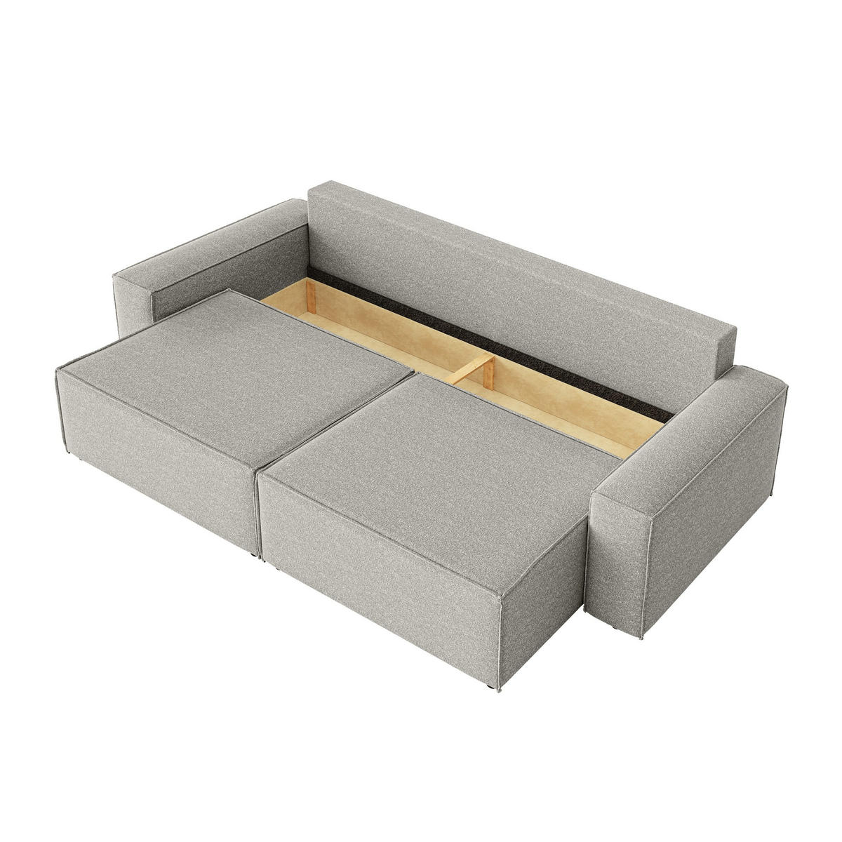 SOFA Lummo Mi mit Schlaffunktion, Grau - Grau, Textil (246/70/185cm) - Fedve