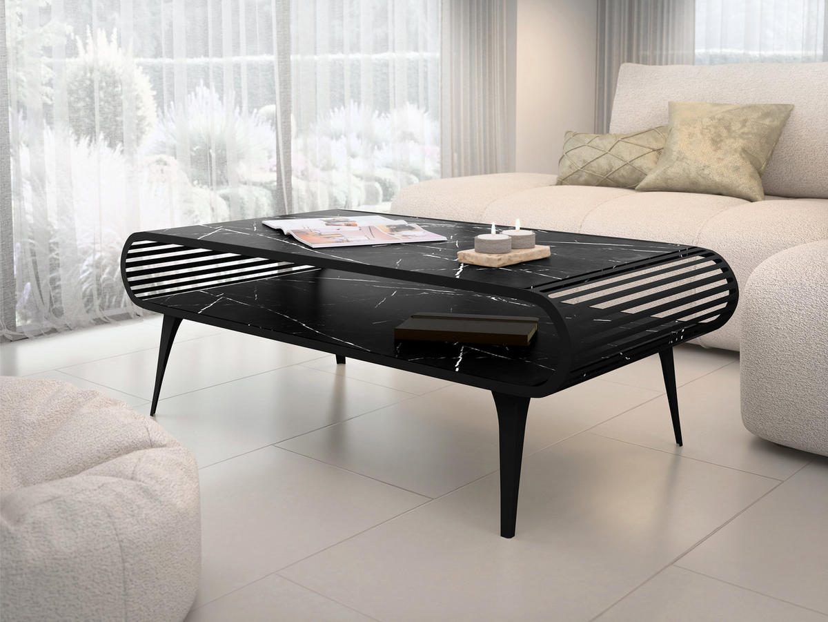 COUCHTISCH Aristo - Schwarz, Holzwerkstoff/Metall (60/120/44cm) - MIRJAN24