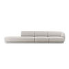 LINKES-SOFA Miley aus Chenille-Stoff hellgrau 4 Sitzplätze - Hellgrau, Textil (90/70/323cm) - Micadoni