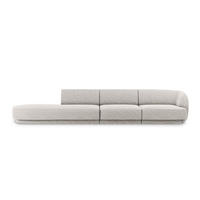 LINKES-SOFA Miley aus Chenille-Stoff hellgrau 4 Sitzplätze - Hellgrau, Textil (90/70/323cm) - Micadoni