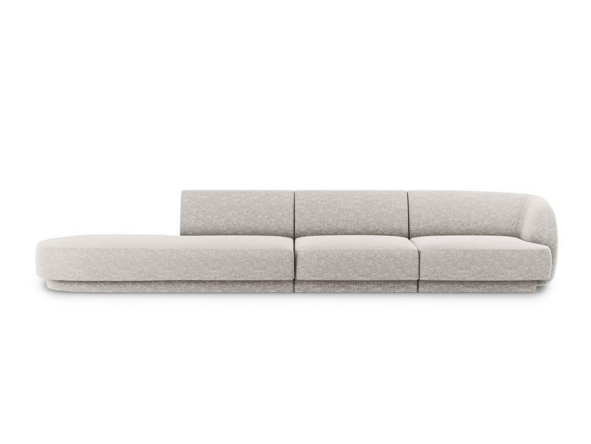 LINKES-SOFA Miley aus Chenille-Stoff hellgrau 4 Sitzplätze - Hellgrau, Textil (90/70/323cm) - Micadoni