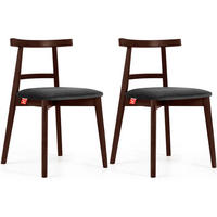 ESSTISCHSTÜHLE LILIO 2 St Vintage, Graphit / Mahagoni - Dunkelgrau, Holz/Textil (47/76/45cm) - KONSIMO®
