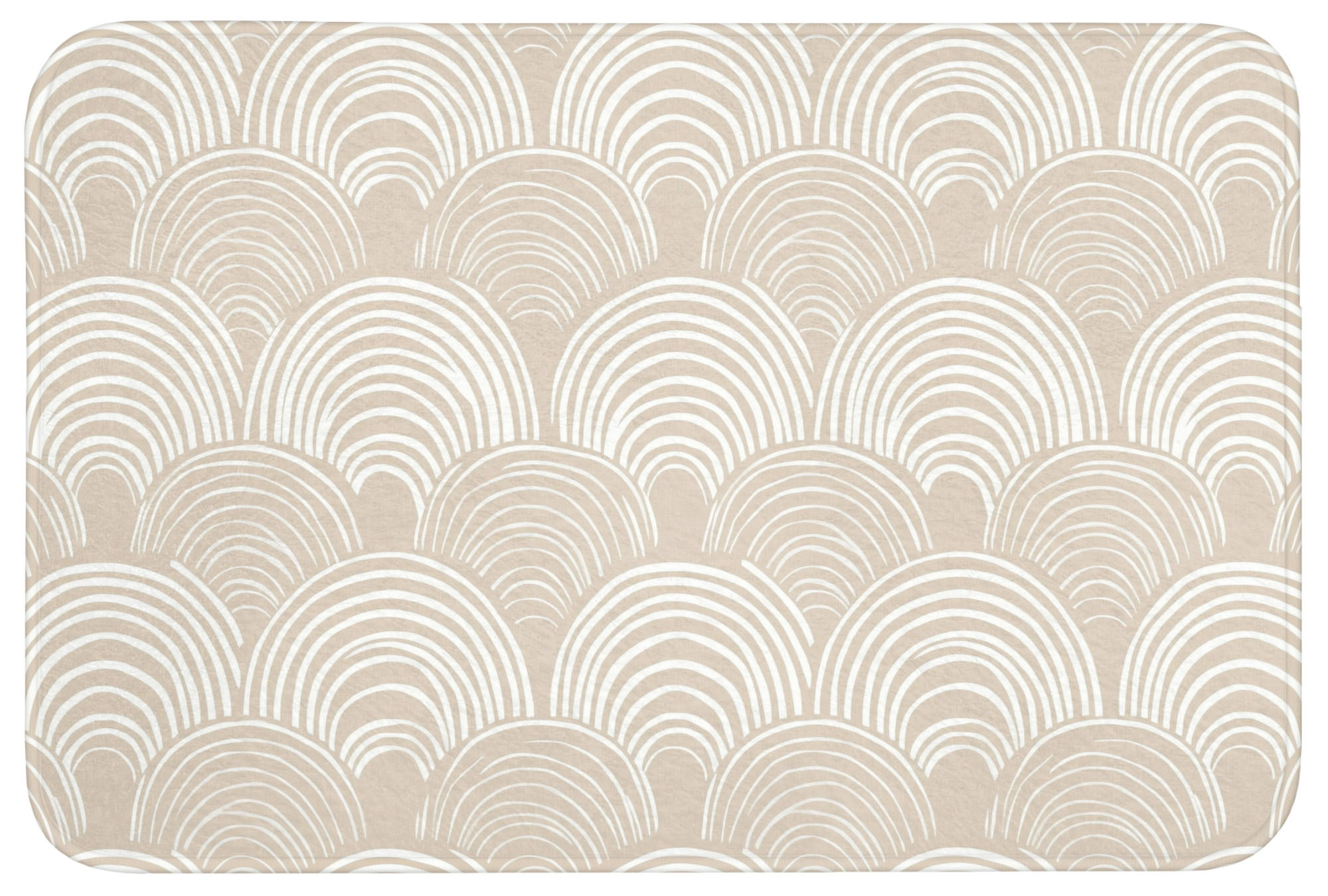 KOUPELNOVÁ PŘEDLOŽKA Vlny - Textura - Béžová 90x60 cm - kašmírová, textil/plast (90/60cm) - OnlyWow
