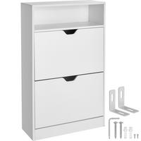 SCHUHSCHRANK Calea,60 x 24 x 102 cm,weiß - Weiß, Holzwerkstoff (60/102/24cm) - tectake