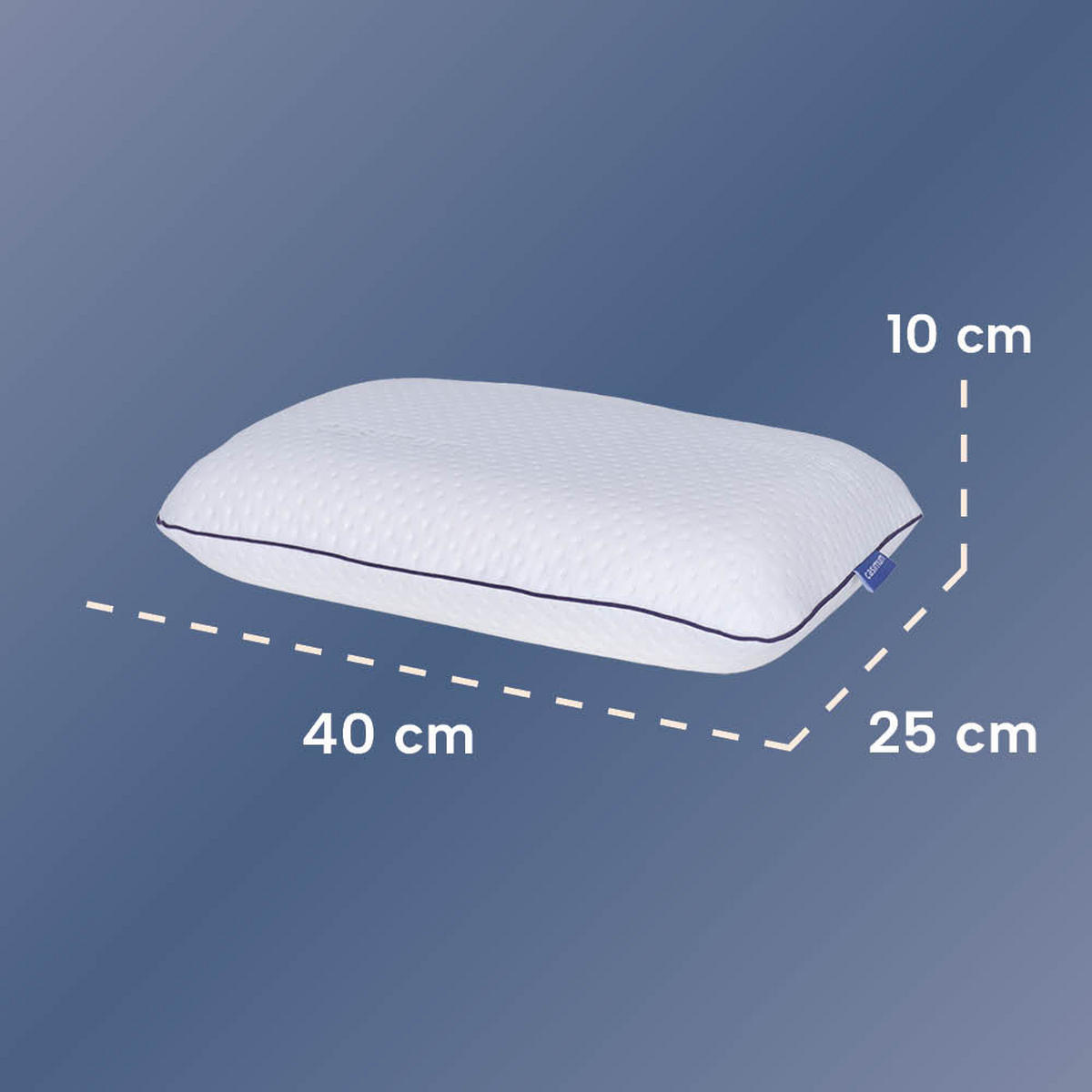 REISEKISSEN SUPER TRAVEL, 40x25x10, Rücken- & Seitenschläfer, cosyPUR® Memory Foam - Weiß, Textil (25/40cm) - casimum