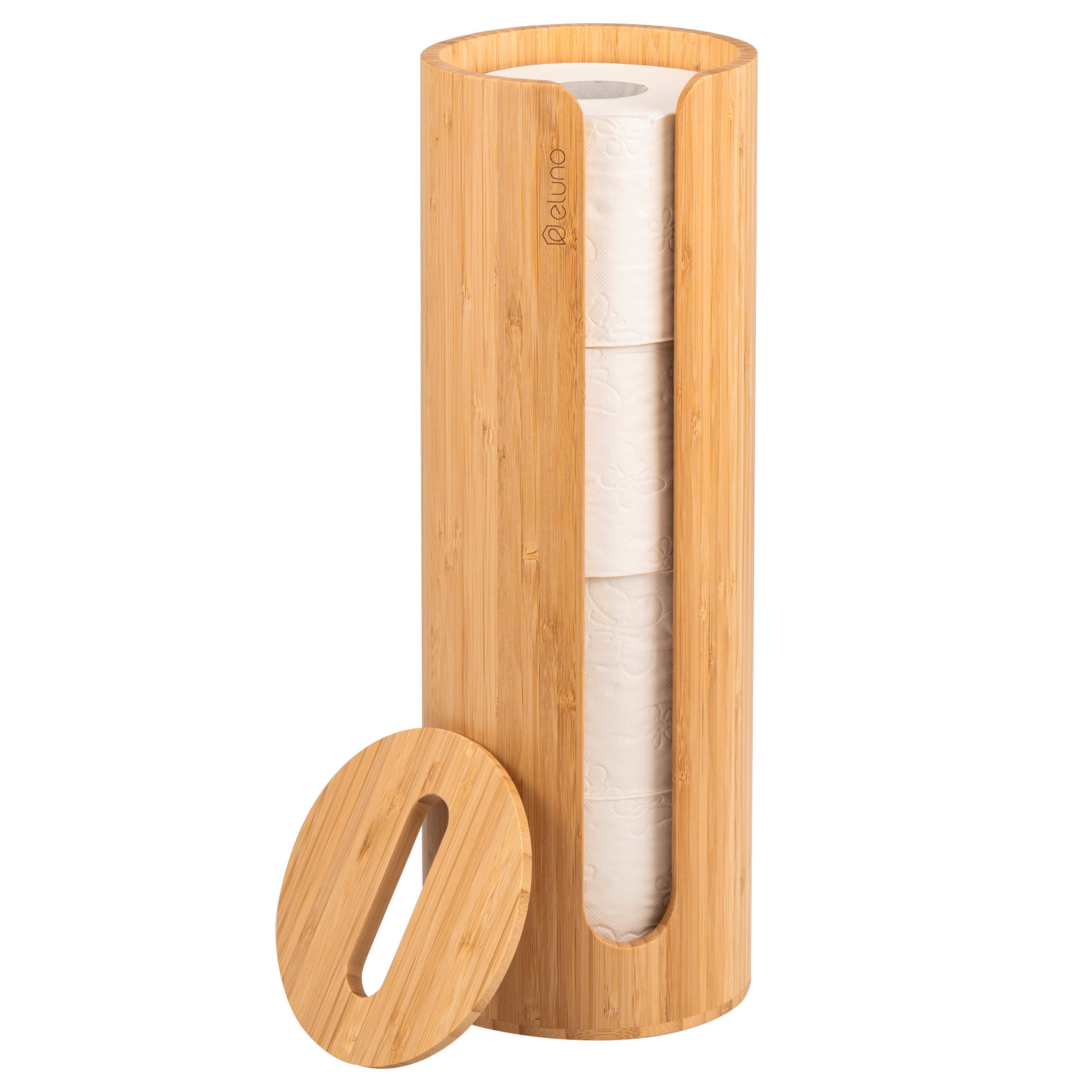 TOILETTENPAPIERAUFBEWAHRUNG, für 4 Rollen, Bambus - Braun, Holz (14.5/42/14.5cm) - eluno
