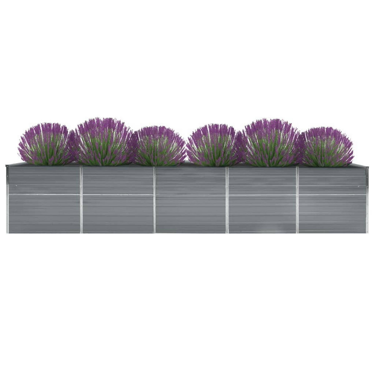 GARTEN-HOCHBEET Verzinkter Stahl 400/80/45 Cm Grau - Grau, Metall (80/45/400cm) - vidaXL