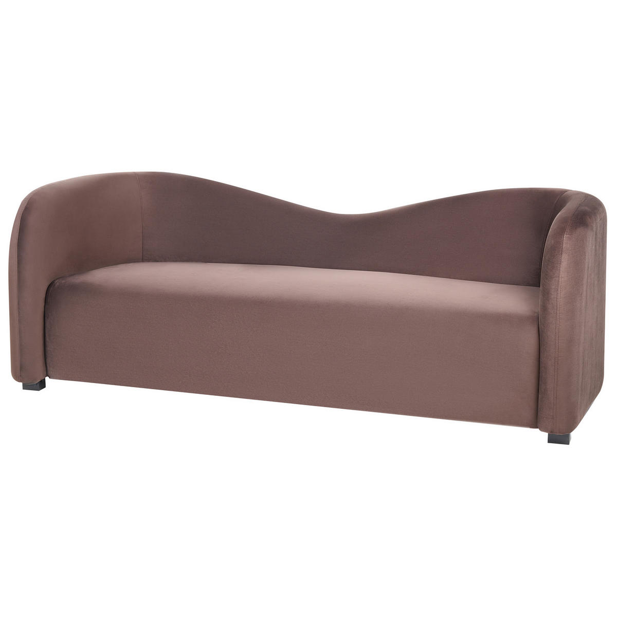 POHOVKA 3-místná Sametová látka Tmavě hnědá Veltada - tmavě hnědá, textil (205/75/90cm) - Beliani