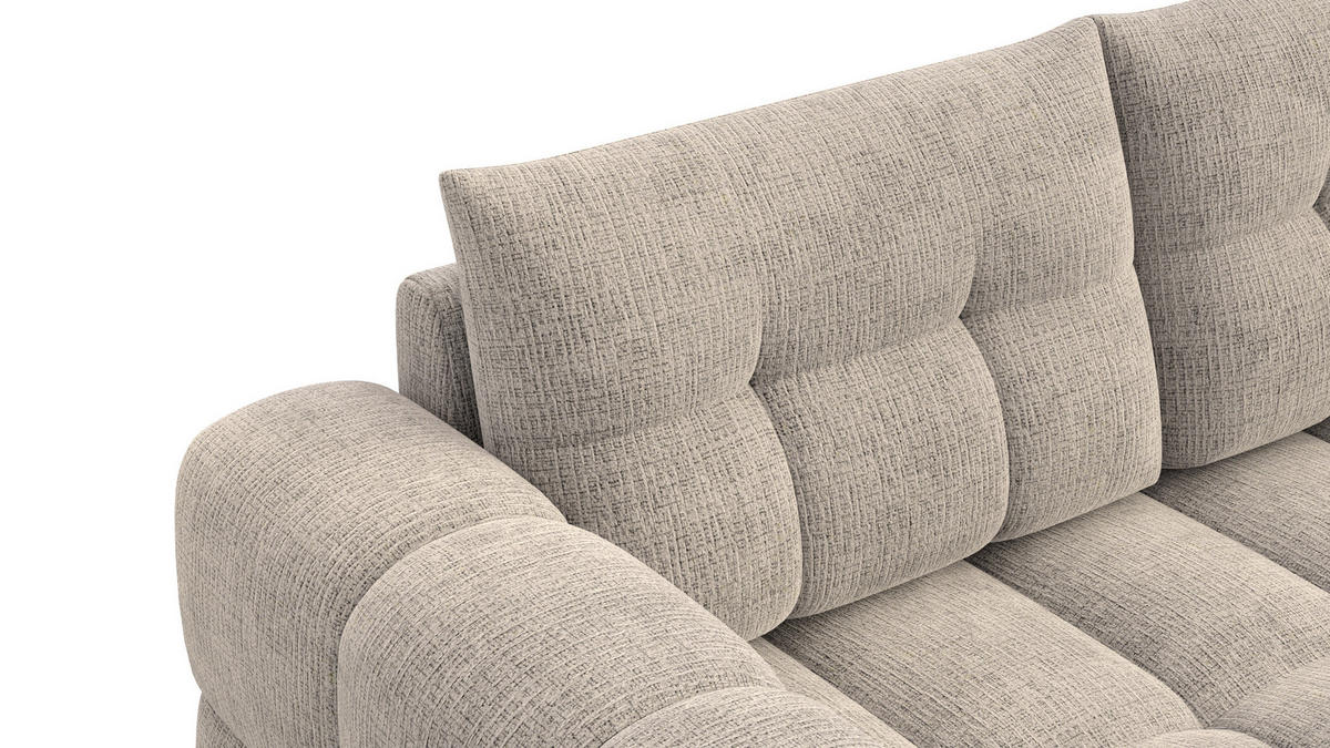 SOFA CLOUDI 2,5-Sitzer, beige - Beige/Schwarz, Holz/Textil (211/89/104cm) - Courtois Laville