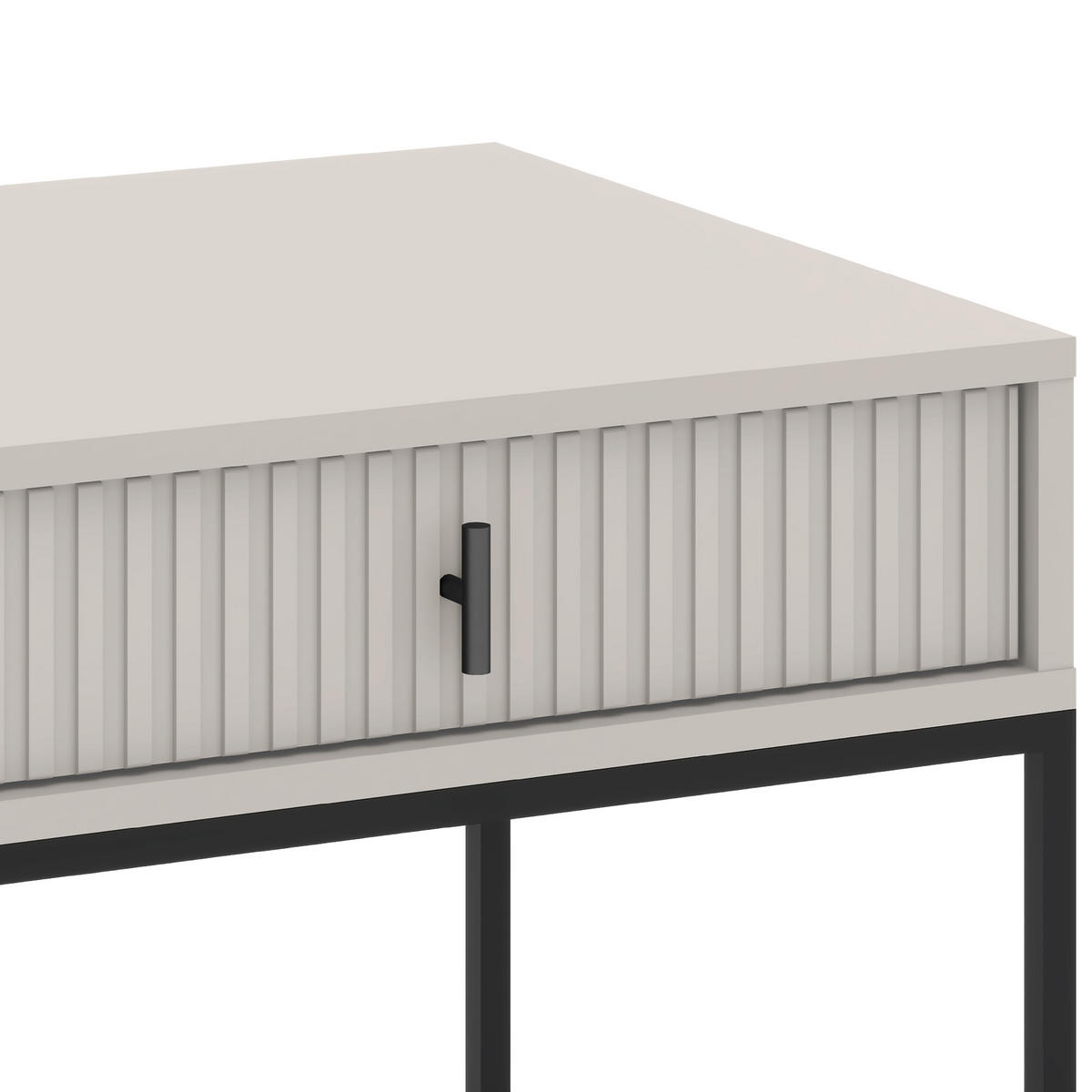KONSOLENTISCH Marvello mit 2 Schubladen, Kaschmir+Schwarz - Kaschmir/Schwarz, Holzwerkstoff/Metall (50/154/77cm) - Beautysofa
