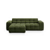 ECKSOFA links Kendal aus Samt armeegrün 4 Sitzplätze - Olivgrün, Textil (173/256cm) - Micadoni