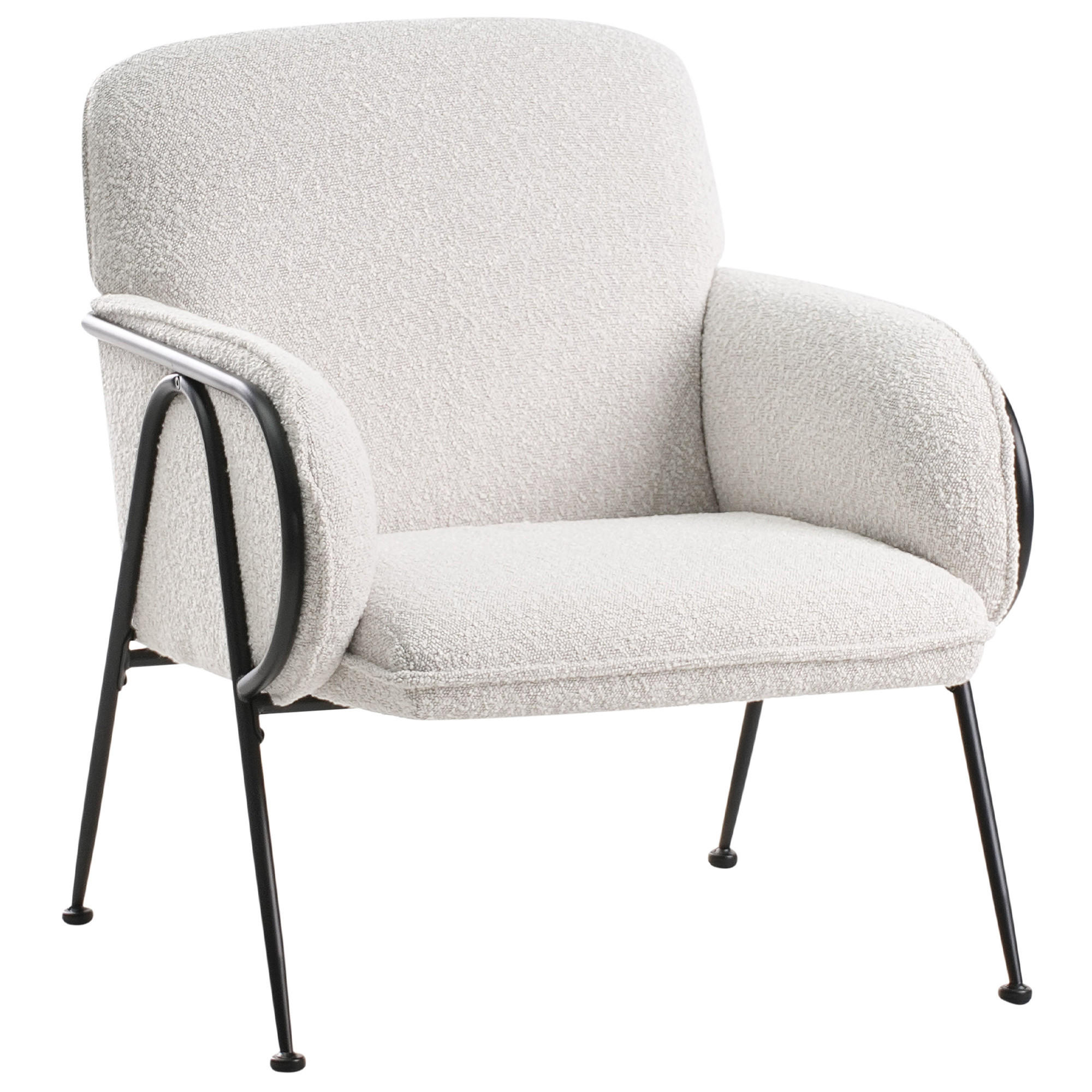 SESSEL Hellbeige Trysnes - Beige/Schwarz, Textil (74/84/75cm) - Beliani