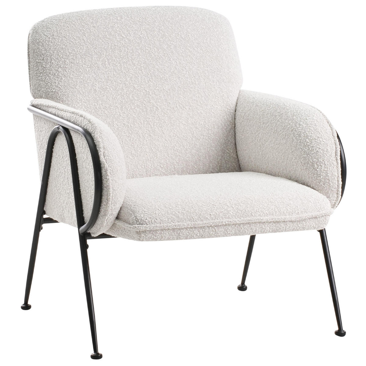 SESSEL Hellbeige Trysnes - Beige/Schwarz, Textil (74/84/75cm) - Beliani