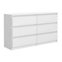 KOMMODE NUDO 138,5/78,5/39cm mit 6 Schubladen Türen Weiß - Weiß, Holzwerkstoff (138.5/78.5/39cm) - MASSENO