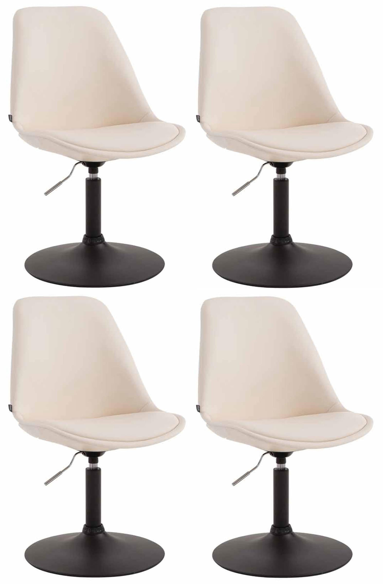 DREHSTUHL 4er Set Lederlook creme - Creme/Schwarz, Textil/Metall (48/76/57cm) - CLP