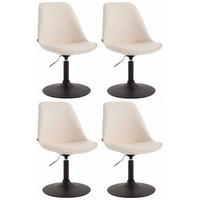 DREHSTUHL 4er Set Lederlook creme - Creme/Schwarz, Textil/Metall (48/76/57cm) - CLP